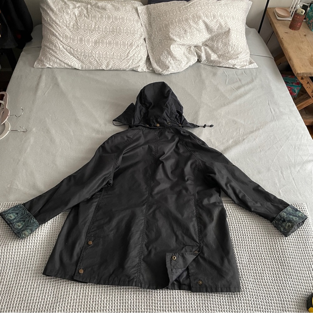 BARBOUR LIBERTY BEADNELL WAX COTTON HOODED JACKET, EUC. US 14 UK 18 - Picture 7 of 16